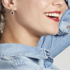 Histoire d'Or Boucles D'oreilles Pendantes Brigita Plaqué Or Pierre De Synthese plaqué or jaune pierre bleu Outlet