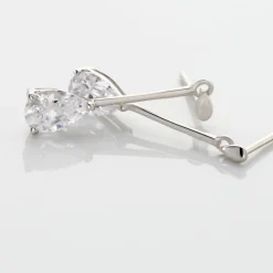 Histoire d'Or Boucles D'oreilles Pendantes Goutte Or Blanc Oxyde De Zirconium Clearance