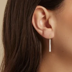 Histoire d'Or Boucles D'oreilles Pendantes Halcyone Or Jaune Nacre or jaune nacre blanche New