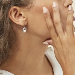 Histoire d'Or Boucles D'oreilles Pendantes Laury Argent  Perle De Culture Et Oxyde Best