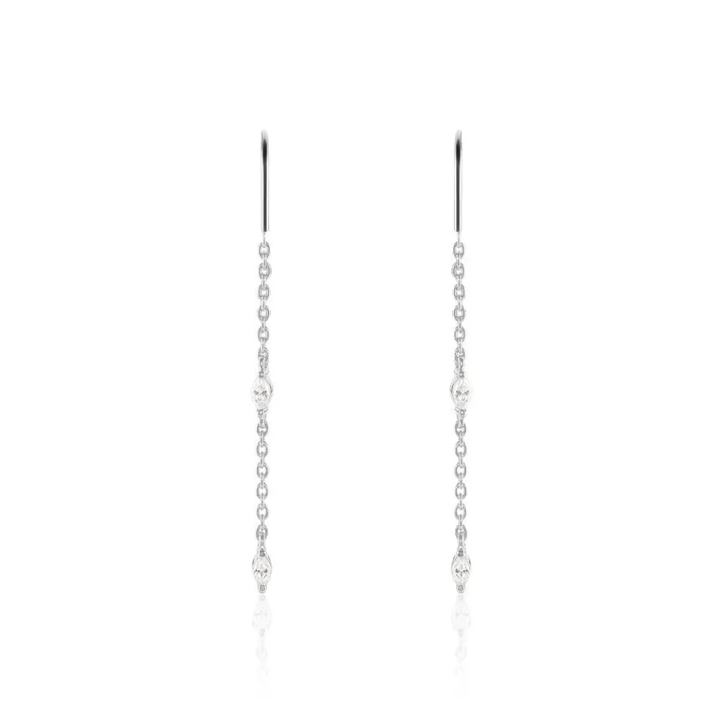 Histoire d'Or Boucles D'oreilles Pendantes Garsha Argent Blanc Oxyde De Zirconium Online