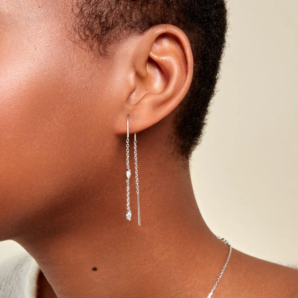 Histoire d'Or Boucles D'oreilles Pendantes Garsha Argent Blanc Oxyde De Zirconium Online