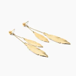 Histoire d'Or Boucles D'oreilles Pendantes Soline Or Jaune New