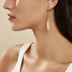 Histoire d'Or Boucles D'oreilles Pendantes Soline Or Jaune New