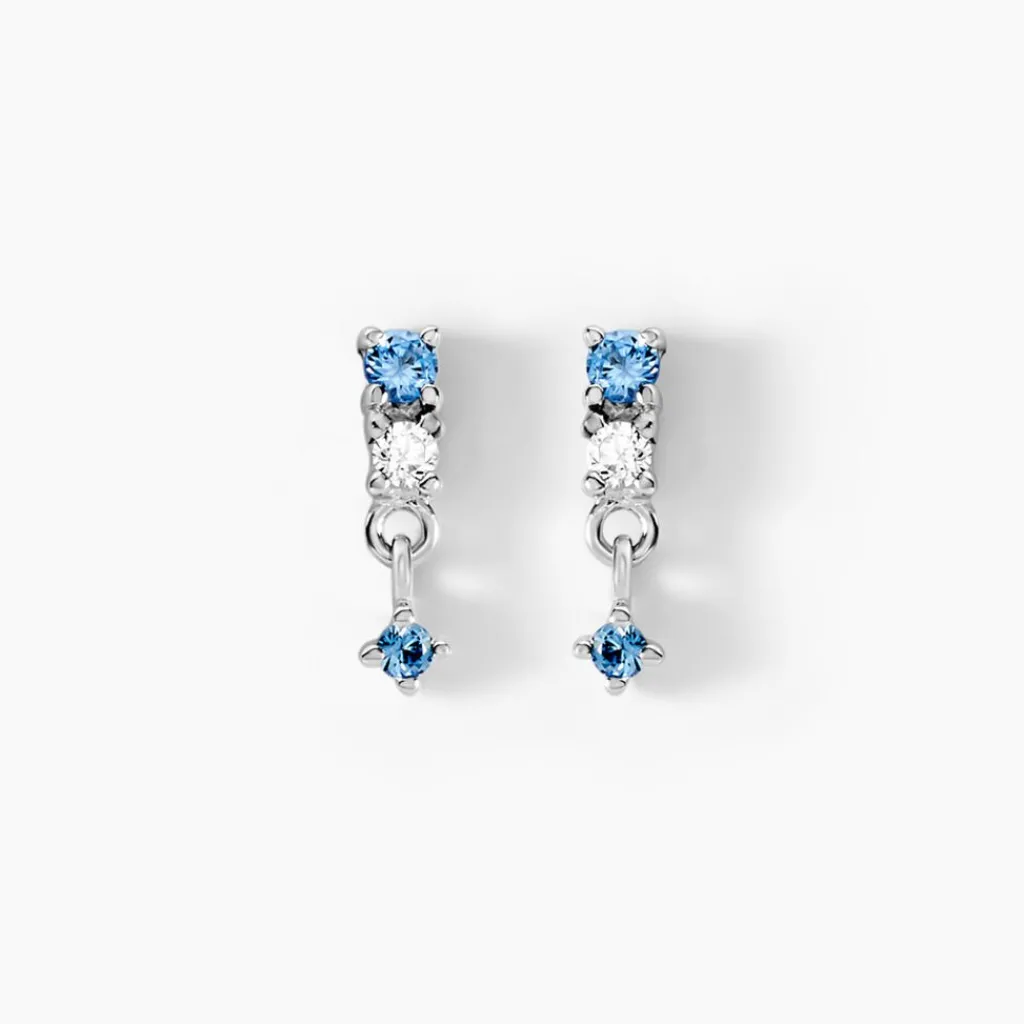 Histoire d'Or Boucles D'oreilles Pendantes Elorine Argent Blanc Oxyde De Zirconium argent blanc oxyde bleu Hot