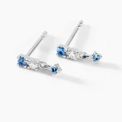 Histoire d'Or Boucles D'oreilles Pendantes Elorine Argent Blanc Oxyde De Zirconium argent blanc oxyde bleu Hot