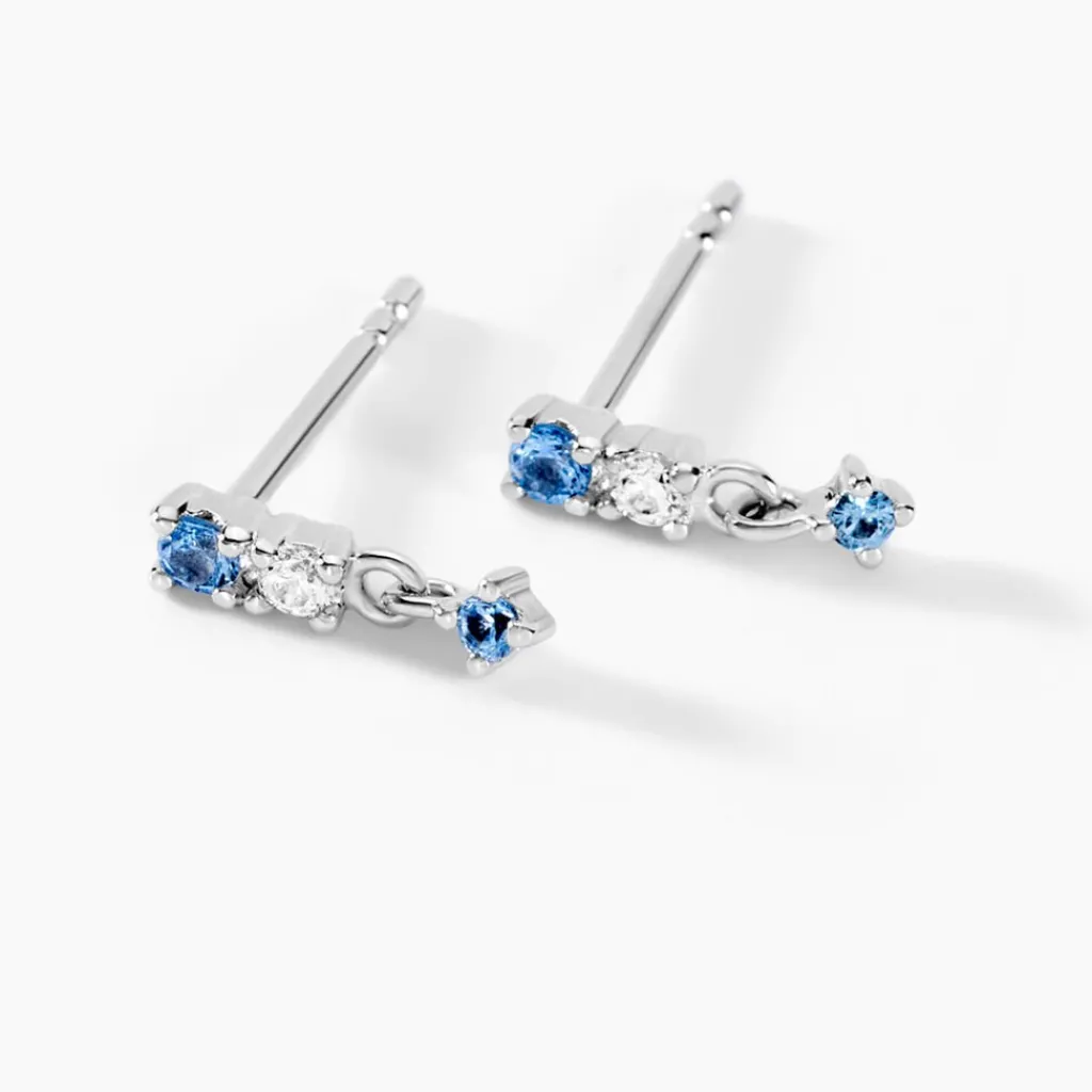 Histoire d'Or Boucles D'oreilles Pendantes Elorine Argent Blanc Oxyde De Zirconium argent blanc oxyde bleu Hot