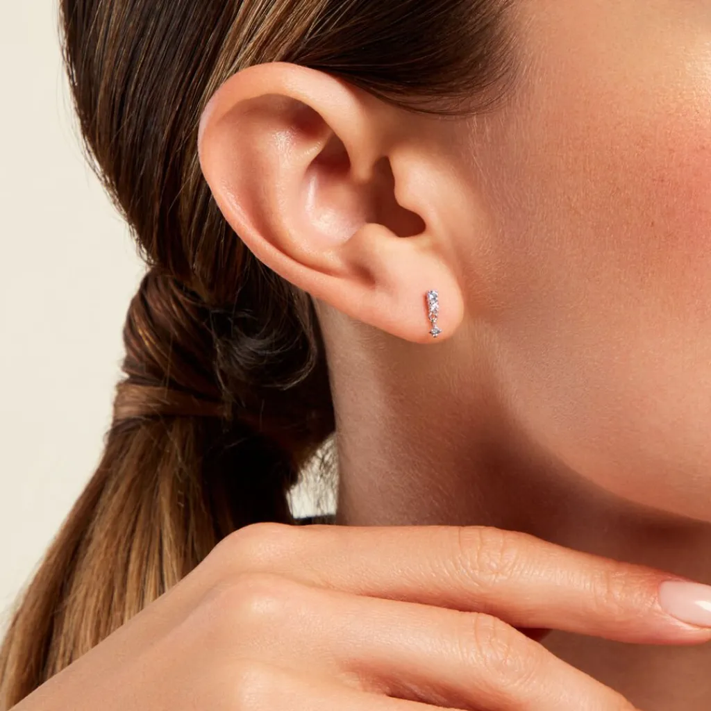 Histoire d'Or Boucles D'oreilles Pendantes Elorine Argent Blanc Oxyde De Zirconium argent blanc oxyde bleu Hot