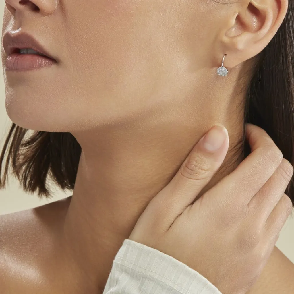 Histoire d'Or Boucles D'oreilles Pendantes Fantine Argent Blanc Oxyde De Zirconium New