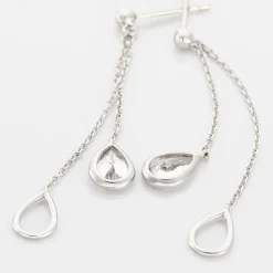 Histoire d'Or Boucles D'oreilles Pendantes Emerika De Zirconium or blanc oxyde Sale