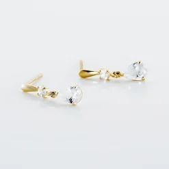 Histoire d'Or Boucles D'oreilles Pendantes Goutte Or Jaune Oxyde De Zirconium