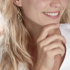 Histoire d'Or Boucles D'oreilles Pendantes Lucia Or Bicolore Best