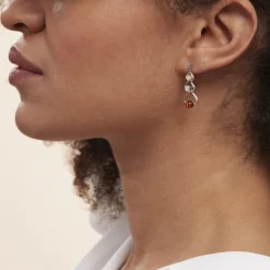 Histoire d'Or Boucles D'oreilles Pendantes Agneta Argent Blanc Ambre