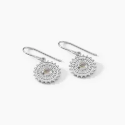Histoire d'Or Boucles D'oreilles Pendantes Nyoko Argent Blanc Labradorite