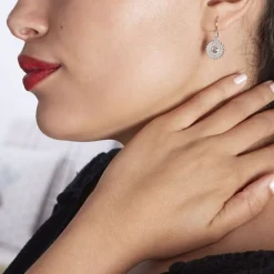 Histoire d'Or Boucles D'oreilles Pendantes Nyoko Argent Blanc Labradorite