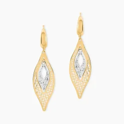 Histoire d'Or Boucles D'Oreilles Pendantes Gerontius Or Bicolore Discount