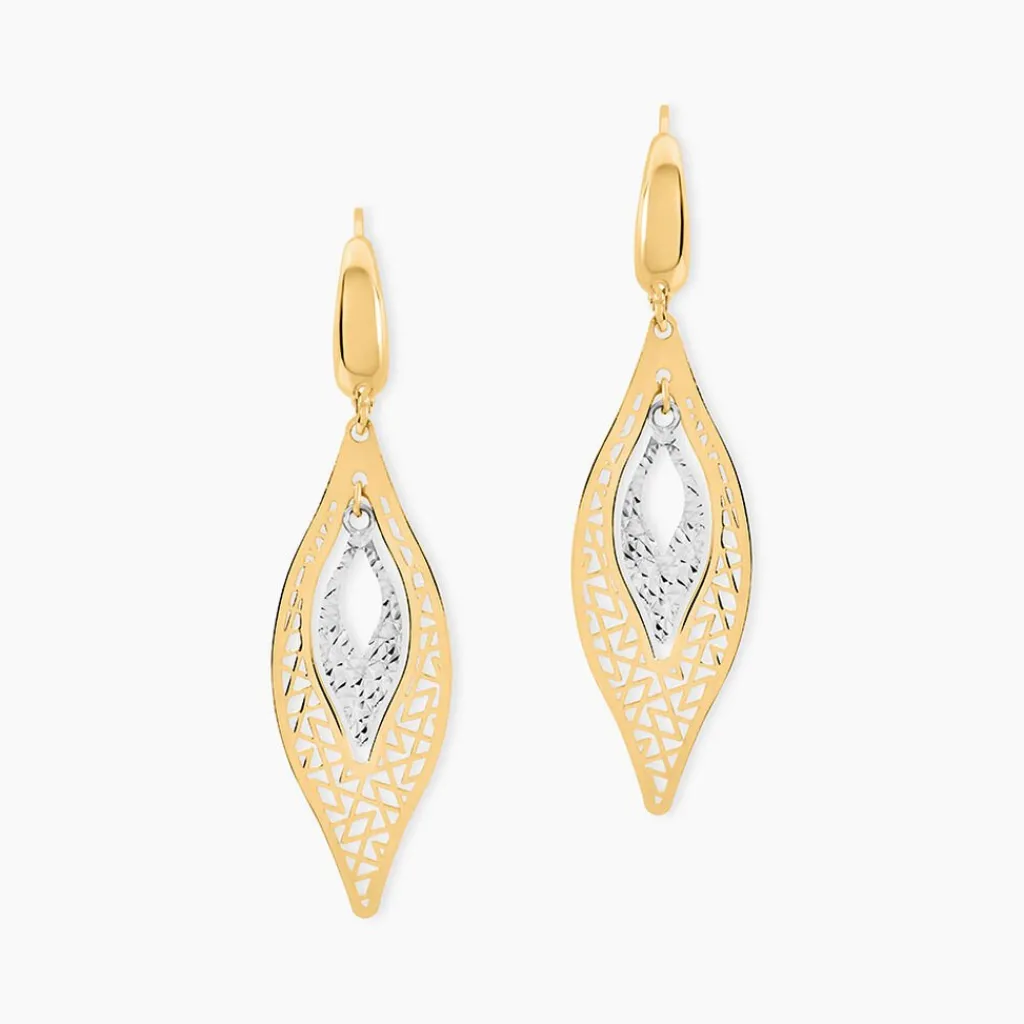 Histoire d'Or Boucles D'Oreilles Pendantes Gerontius Or Bicolore Discount