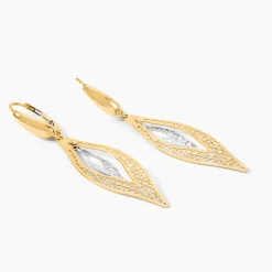 Histoire d'Or Boucles D'Oreilles Pendantes Gerontius Or Bicolore Discount