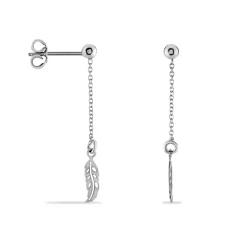 Histoire d'Or Boucles D'oreilles Pendantes Argent Blanc Maic Best