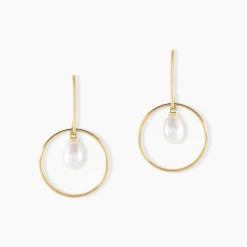 Histoire d'Or Boucles D'oreilles Pendantes Salvine Or Jaune Perle De Culture Outlet