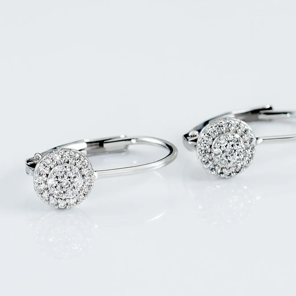 Histoire d'Or Boucles D'oreilles Pendantes Ursilla Or Blanc Diamants Best