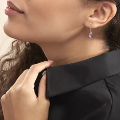 Histoire d'Or Boucles D'oreilles Pendantes Ludmille Or Jaune Amethyste or jaune amethyste violette New