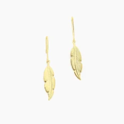 Histoire d'Or Boucles D'oreilles Pendantes Indian Nature Feuilles Or Jaune Online