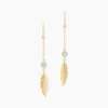 Histoire d'Or Boucles D'oreilles Pendantes Powoo Or Jaune Strass