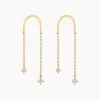 Histoire d'Or Boucles D'oreilles Pendantes Falling Star Or Jaune Oxyde De Zirconium New