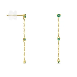 Histoire d'Or Boucles D'oreilles Pendantes Emeald Is The New Black Or Jaune Emeraude