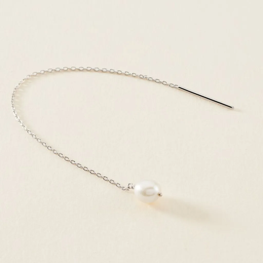 Histoire d'Or Boucles D'oreilles Pendantes Garance Argent Blanc Perle De Culture