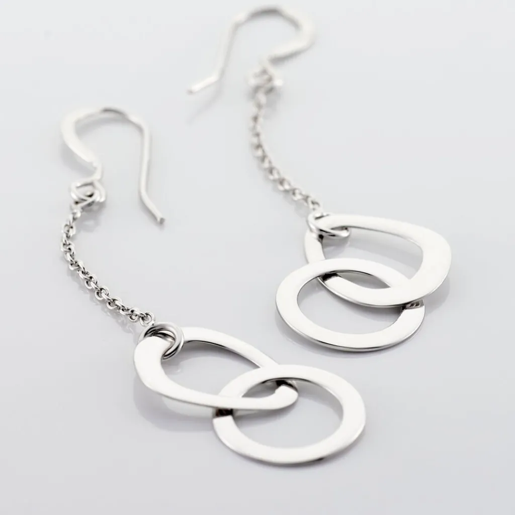 Histoire d'Or Boucles D'oreilles Pendantes Joy Argent Blanc Hot