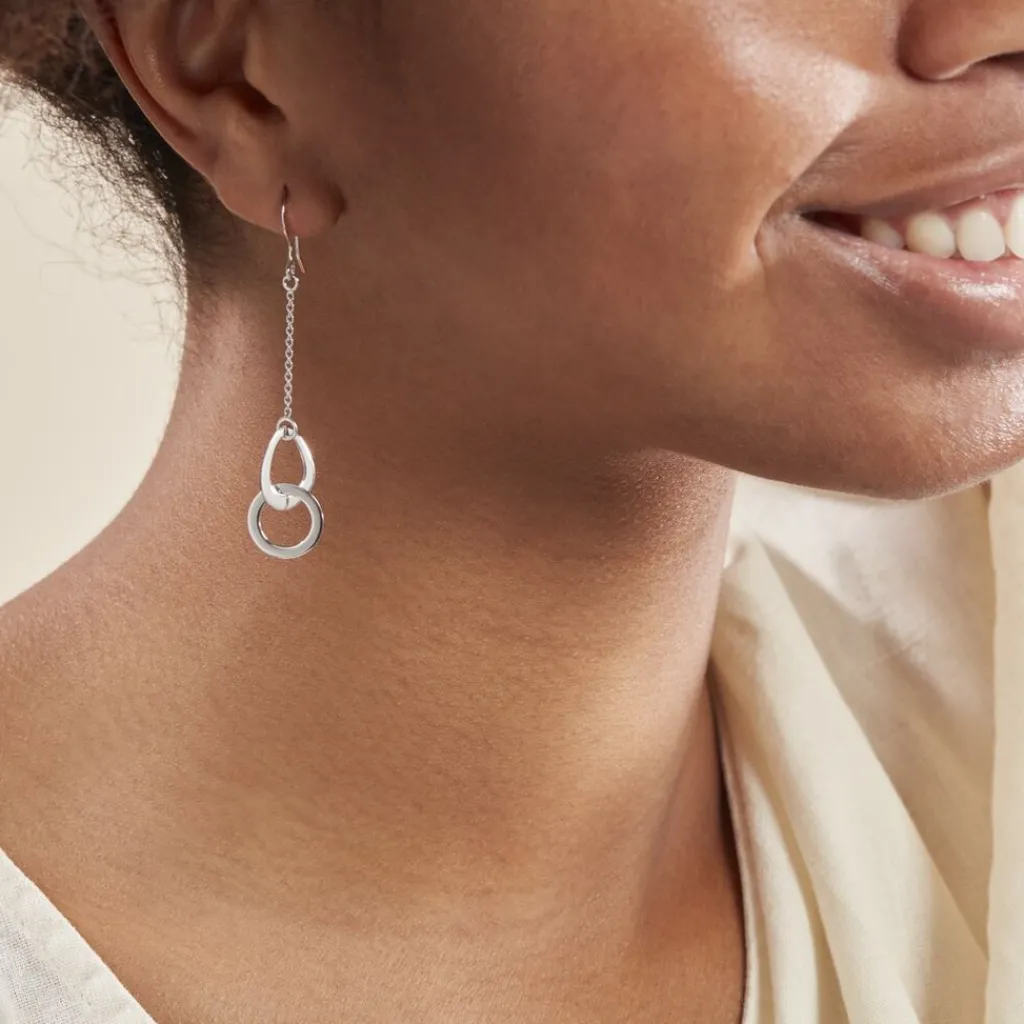 Histoire d'Or Boucles D'oreilles Pendantes Joy Argent Blanc Hot