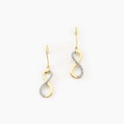 Histoire d'Or Boucles D'oreilles Pendantes Infino Or Jaune Diamant