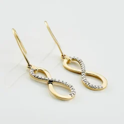 Histoire d'Or Boucles D'oreilles Pendantes Infino Or Jaune Diamant