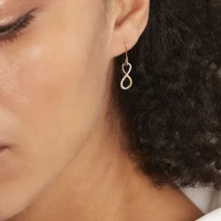 Histoire d'Or Boucles D'oreilles Pendantes Infino Or Jaune Diamant