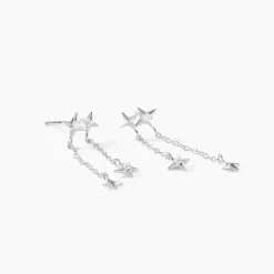 Histoire d'Or Boucles D'oreilles Pendantes Astre Precieux Argent Blanc Oxyde Best