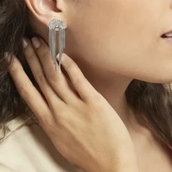 Histoire d'Or Boucles D'oreilles Pendantes Jakarta Argent Blanc