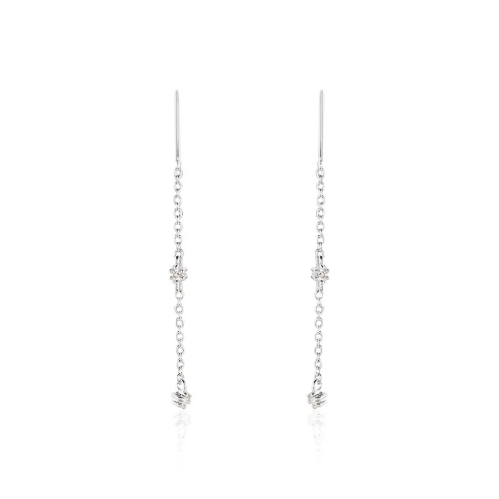 Histoire d'Or Boucles D'oreilles Pendantes Garsha Argent Blanc Oxyde De Zirconium