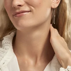 Histoire d'Or Boucles D'oreilles Pendantes Garsha Argent Blanc Oxyde De Zirconium