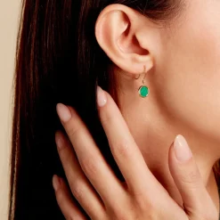 Histoire d'Or Boucles D'oreilles Pendantes Florica Or Jaune Malachite Outlet