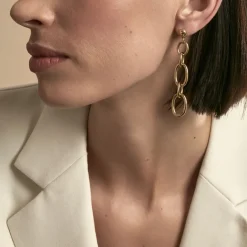 Histoire d'Or Boucles D'oreilles Pendantes Lina Acier Doré