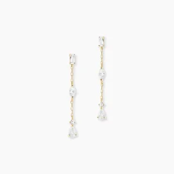 Histoire d'Or Boucles D'Oreilles Pendantes Sparkle Or Jaune Oxyde De Zirconium Sale