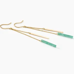 Histoire d'Or Boucles D'oreilles Pendantes Halcyone Or Jaune Aventurine or jaune aventurine vert Online