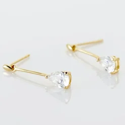 Histoire d'Or Boucles D'oreilles Pendantes Goutte De Zirconium or jaune oxyde Outlet