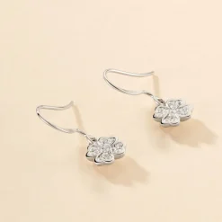 Histoire d'Or Boucles D'oreilles Pendantes Fortunata Argent Blanc Oxyde De Zirconium Sale