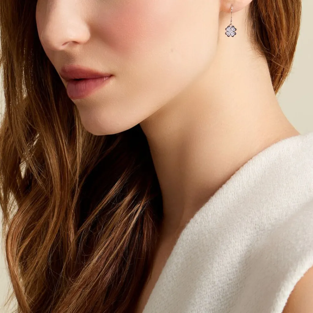 Histoire d'Or Boucles D'oreilles Pendantes Fortunata Argent Blanc Oxyde De Zirconium Sale