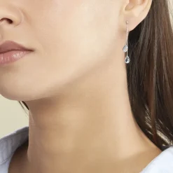 Histoire d'Or Boucles D'oreilles Pendantes Carlyn Or Blanc Topaze or blanc topaze bleu sky Sale