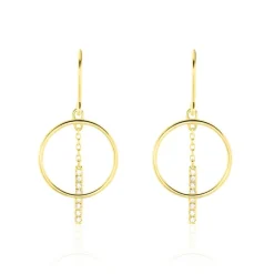 Histoire d'Or Boucles D'oreilles Pendantes Or Jaune Guda Oxyde De Zirconium Best