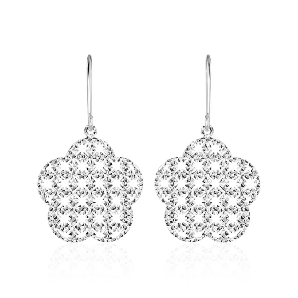 Histoire d'Or Boucles D'oreilles Pendantes Anya Or Blanc